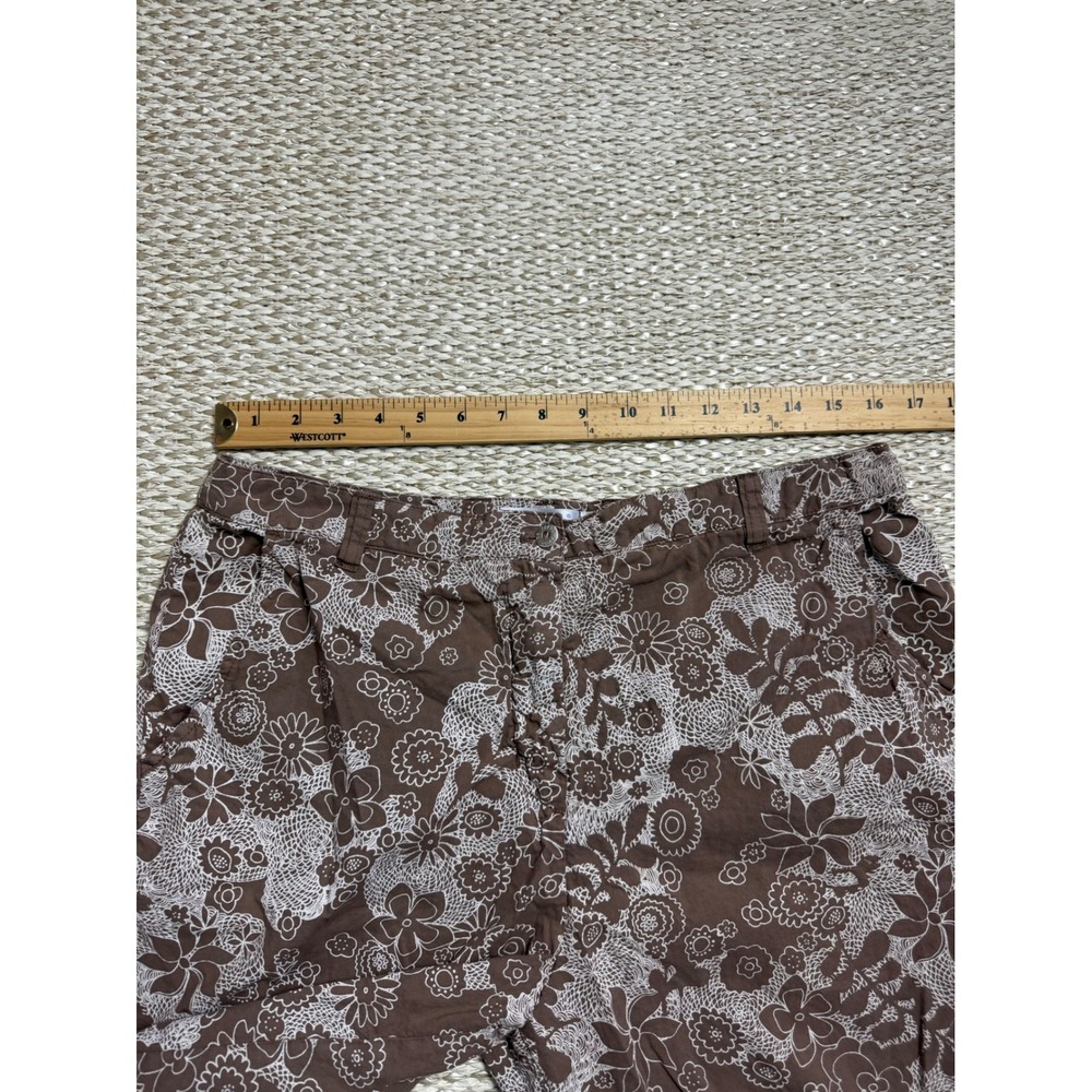 Fresh Produce Brown Floral Print Bermuda Shorts vintage Casual 90's Beachy euro - Picture 4 of 8